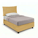 Letto Singolo Contenitore Imbottito Microfibra Ocra BoxMax Testata Soft Varie Misure