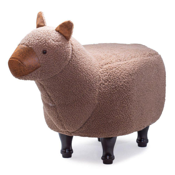 acquista Hocker Pouf Fußstütze für Kinder 68x35x38-53 cm Braun Lama Divina Home