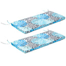 Set 2 Cuscini per Dondolo e Panchine 120x50x5 cm in Poliestere Azzurri