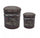 Set 2 Pouf Round Container in Black Moto MDF
