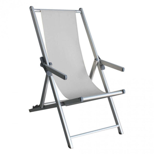 Strandkorb Textilene mit Armlehnen 98 x 67,5 x 106 h cm in weißem Textilene online