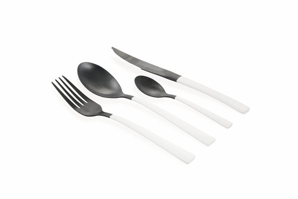 Service Besteckset 24-teilig aus Stahl Villa d'Este Home Tivoli Inverse Schwarz/Weiß prezzo