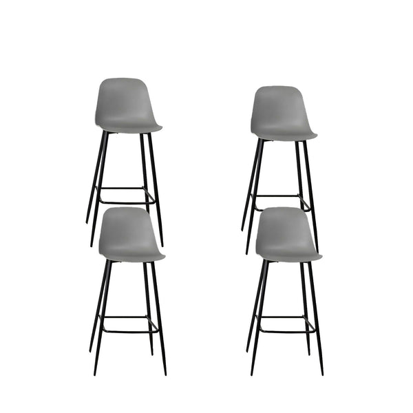 sconto Set 4 Sgabelli 47x37xH103 cm in Polipropilene e Metallo Frida Grigio Chiaro