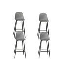 Set 4 Sgabelli 47x37xH103 cm in Polipropilene e Metallo Frida Grigio Chiaro