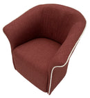 Poltrona Girevole Siena Bordeaux 83,5x66x80 cm in Ferro e Compensato e Spugna e Poliestere Bordeaux      