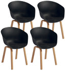 Sedia 65x51x80 cm in Ferro e Polipropilene Onice Nero