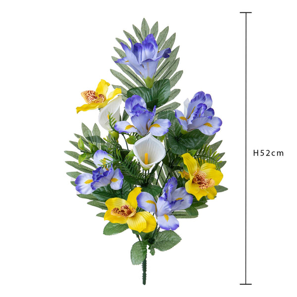 Set 3 Fiori Artificiali Frontale Iris Calle 52 cm prezzo