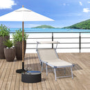 Lettino Prendisole Pieghevole da Giardino in Alluminio e Textilene Beige