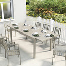 Tavolo da Giardino Allungabile 154-214x85x75 cm per 8-10 Persone in Alluminio e Acciaio Grigio Chiaro      