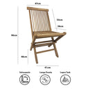 Set 2 Sedie Pieghevoli per Giardino e Terrazza Pinta in Legno Teak      