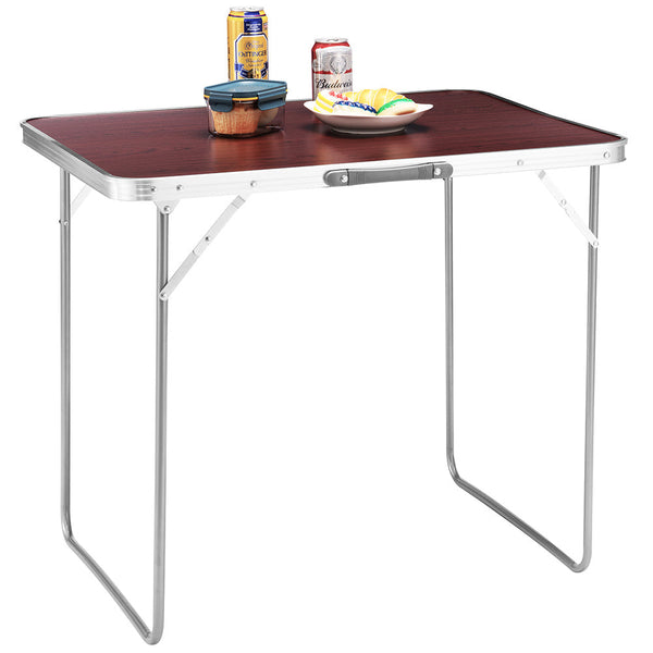 prezzo Tavolo Campeggio Picnic con Maniglia Effetto Legno 60x80x68cm Pieghevole Esterni
