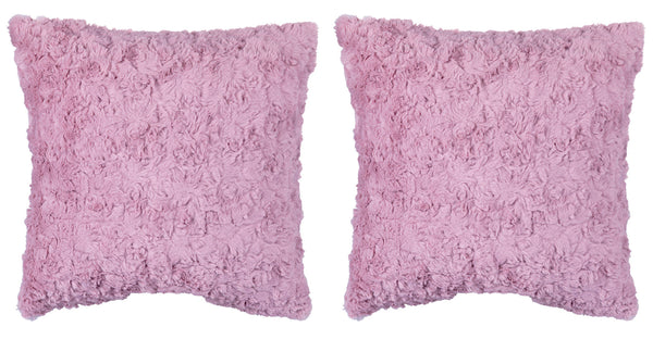 Set 2 Cuscini Decorativi 43x43x6 cm in Poliestere VdE Tivoli 1996 Furry Rosa prezzo