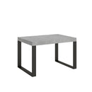 Tavolo Allungabile 120-224x90x77 cm Tecno Cemento Telaio Antracite 