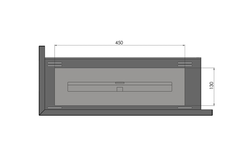 Camino a Bioetanolo da Incasso 60x45 cm  Corner 600 Right Nero