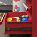 Cassetta Porta Attrezzi 51x22x39,5 cm con 4 Cassetti Vassoio Superiore a Doppia Serratura in Acciaio Rosso      