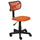 Sedia Girevole 5 Ruote per Ufficio Cameretta con Schienale Ergonomico in Tessuto a Rete Arancio