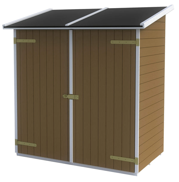 Gartenbox aus Holz für Werkzeuge 149 x 84 x 172 cm mit 2 Türen Ecla Nussbaum prezzo