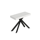 Consolle Allungabile 90-300x40x77 cm Saki Premium Bianco Frassino Gambe Antracite 