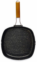 Bistecchiera Antiaderente in Alluminio 28x28cm Manico in Legno Soriani Marble Steack