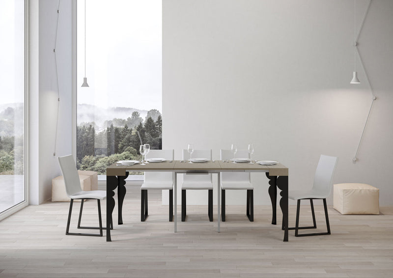 Consolle Allungabile 90-300x40x77 cm Paxon Cashmere Telaio Antracite 