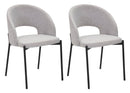 Set 2 Sedie Helsinki 51x80x53 cm in Tessuto Grigio/Nero