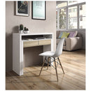 Scrivania Consolle Estensibile 99x36/70x88 cm 2 Cassetti Bianco e Rovere