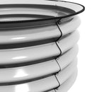 Set di 2 Letti per Orto Rialzati con Fondo Aperto Ø60x30 cm in Acciaio Galvanizzato Argento