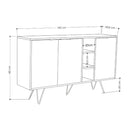 Madia Moderna Credenza 142x83 cm con 3 Ante e Vani a Giorno Zaffiro di Quercia      
