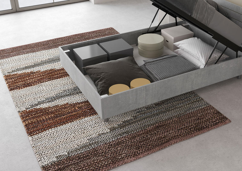 Letto 1 Piazza e Mezzo Testata Doghe Inclinata Ankel Grigio Varie Misure