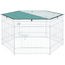 Recinto Recinzione per Animali Domestici 6pz 59x60 cm con Copertura 