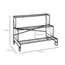 Portapiante 3 Ripiani 95x 63x 72 cm in Ferro Battuto Nero