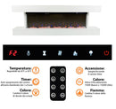 Camino Elettrico da Parete o Incasso Alaro Ultra+ 152x18x52 cm Effetto Fiamma Telecomando in MDF Bianco