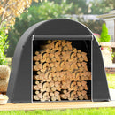 Tenda Garage per Biciclette e Attrezzi 245x120x200 cm con Ingresso a Cerniera in PE e Metallo Grigio Scuro      