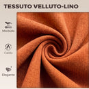Set 2 Sgabelli da Bar Girevoli 47x53x90-110 cm Regolabili con Schienale in Velluto e Base in Metallo Arancione      