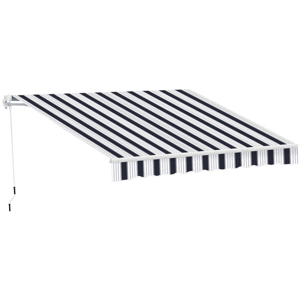 Blau-weiß gestreifte manuelle Wand-Rollmarkise 2,5 x 2 m online