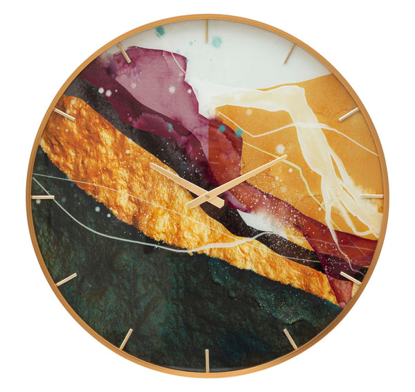 sconto Orologio da Parete Mity 5x60x5 cm in Vetro MDF e Metallo Multicolor
