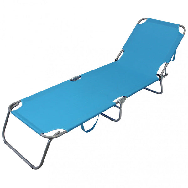 Garten-Sonnenliege 188 x 55 x 24,5 h cm aus hellblauem Stahl prezzo