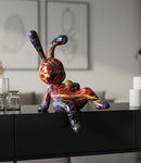 Decorazione Coniglietto Psyco 21,5x10x22 cm in Resina Multicolor      