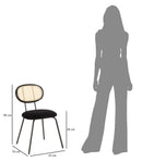 Sedia 43x54x80 cm in Metallo e Tessuto Nero