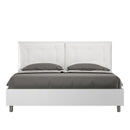 Letto Matrimoniale Struttura Bianco Frassico con Cuscini in Similpelle Egos Annalisa Bianco Varie Misure