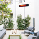 Stufa da Esterno Wi-Fi Lampione Riscaldatore su Palo 74,2x218x60 cm 2000W Sined  Nero e Silver