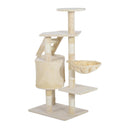 Albero Tiragraffi con Piattaforme Beige 55x40x125 cm 