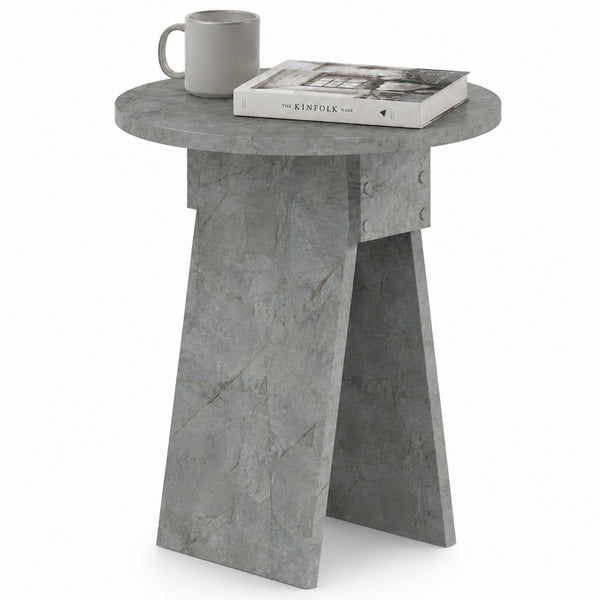 online Tavolino Rotondo da Soggiorno 42x23,5x50 cm Tavolo Design Minimal Cemento