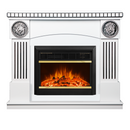 Camino Elettrico da Pavimento 105x120x33 cm Effetto Fiamma 1500W Prometeu & Mars Bianco/nero