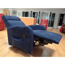Poltrona Relax Antheia Manuale Reclinabile Vibrante Riscaldante in Microfibra Blu
