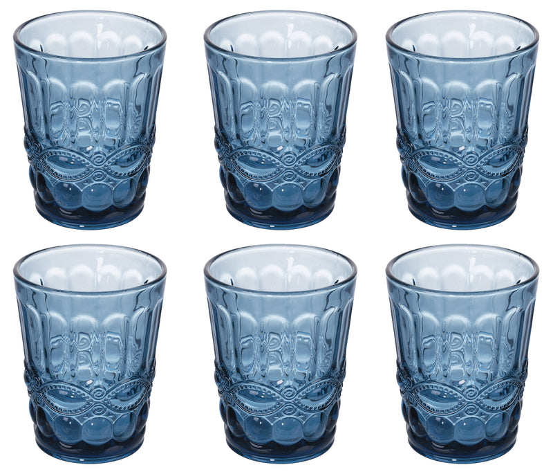 Set 6 Bicchieri Acqua Nobilis in Vetro VdE Tivoli 1996 Blu