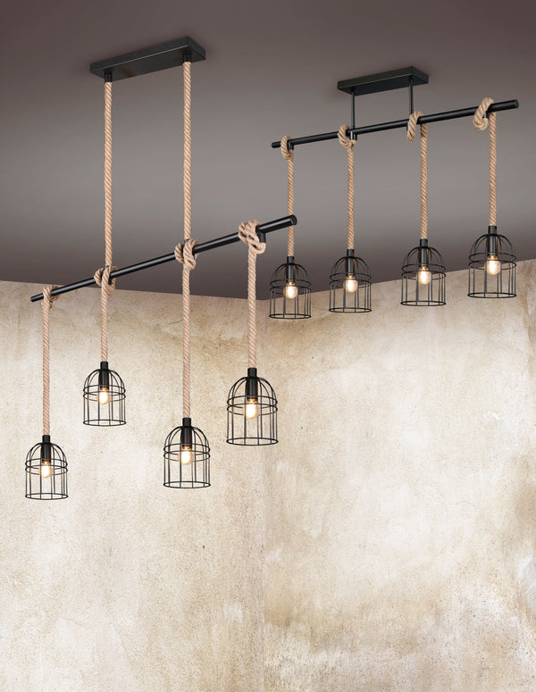 Innenpendelleuchte aus mattschwarzem Metall prezzo