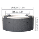 Vasca Idromassaggio Spa Denver Smontabile Trasportabile con Wifi per 6 Persone 182x182x70 cm in Materiale Plastico Grigio      