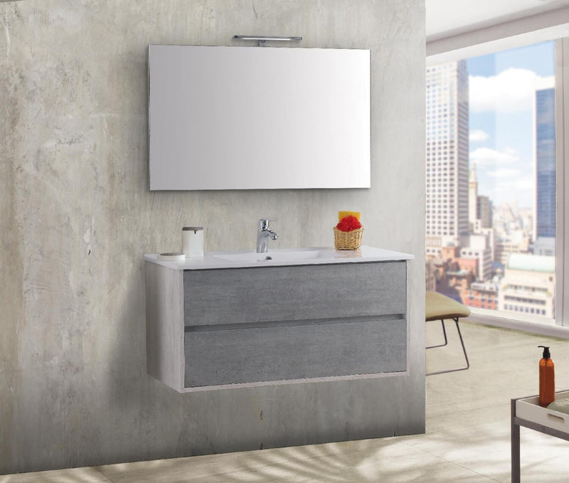 Mobile Bagno Sospeso 101cm TFT Hawaii Bianco Cemento
