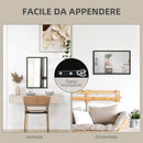 Specchio da Parete Rettangolare  40x60 cm in Vetro e MDF Nero      